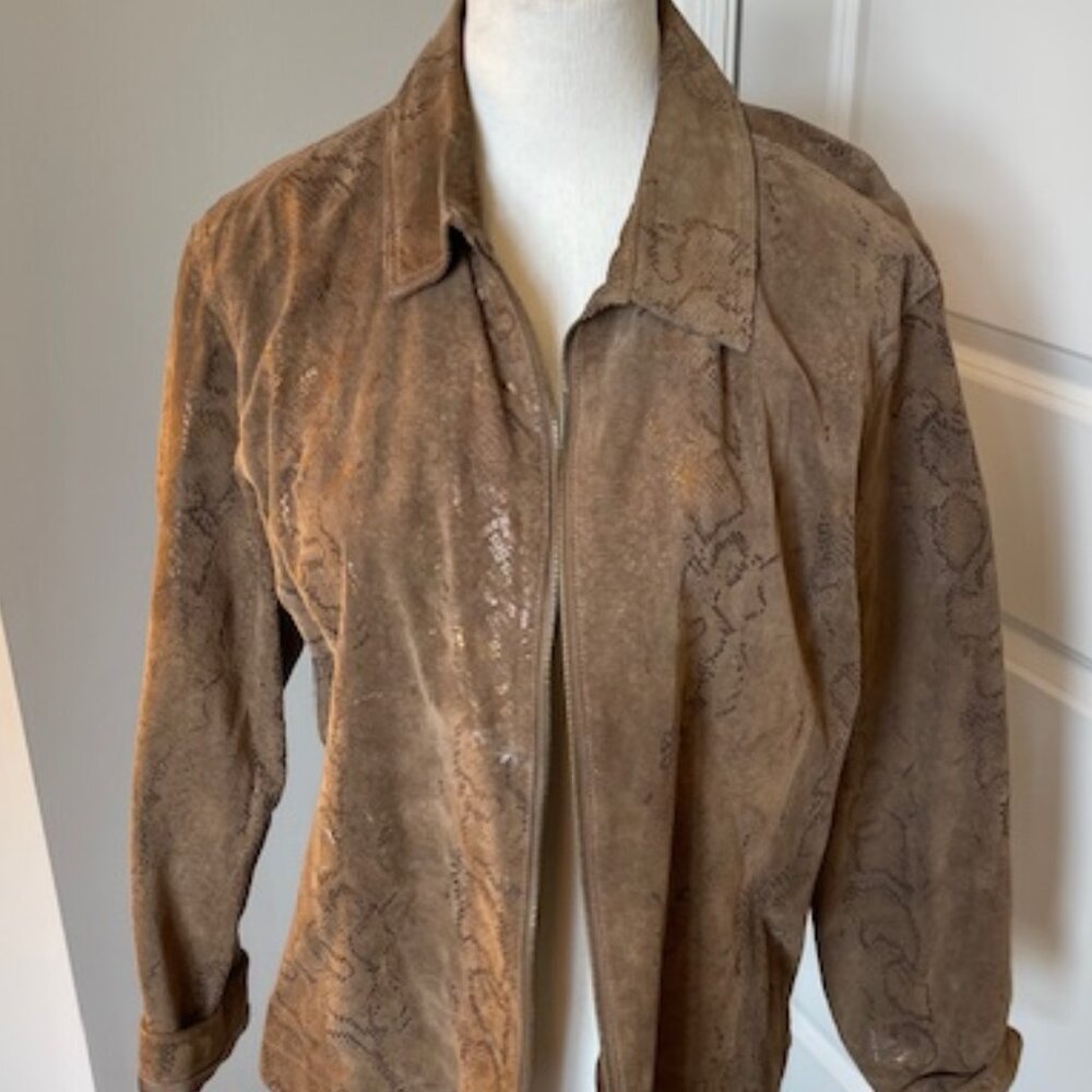 Chico's python suede jacket Size 3